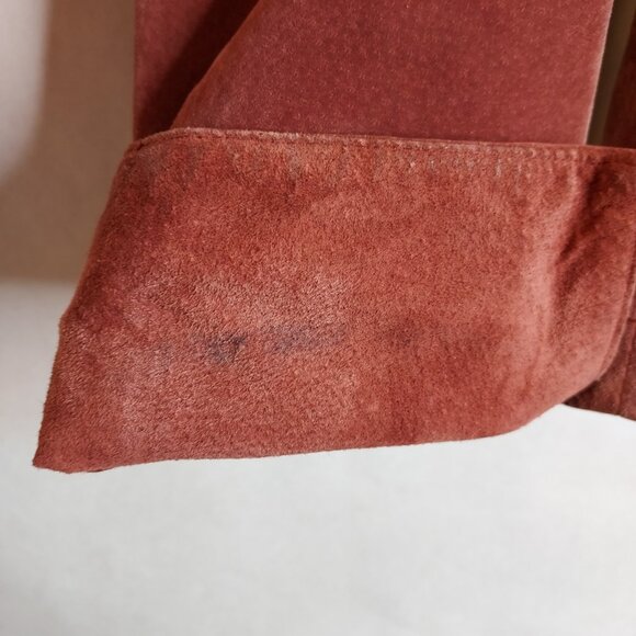 Live a Little Suede Leather Jacket Women's M Rose Pink Snap Front Lined Y2K VTG - Picture 14 of 16